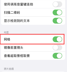 青白江苹果手机维修网点分享iPhone如何开启九宫格构图功能 